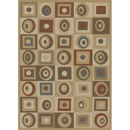 Concord Global 6 ft. 7 ft. x 9 ft. 6 in. Soho Round and Squares Tone and Tone 60216